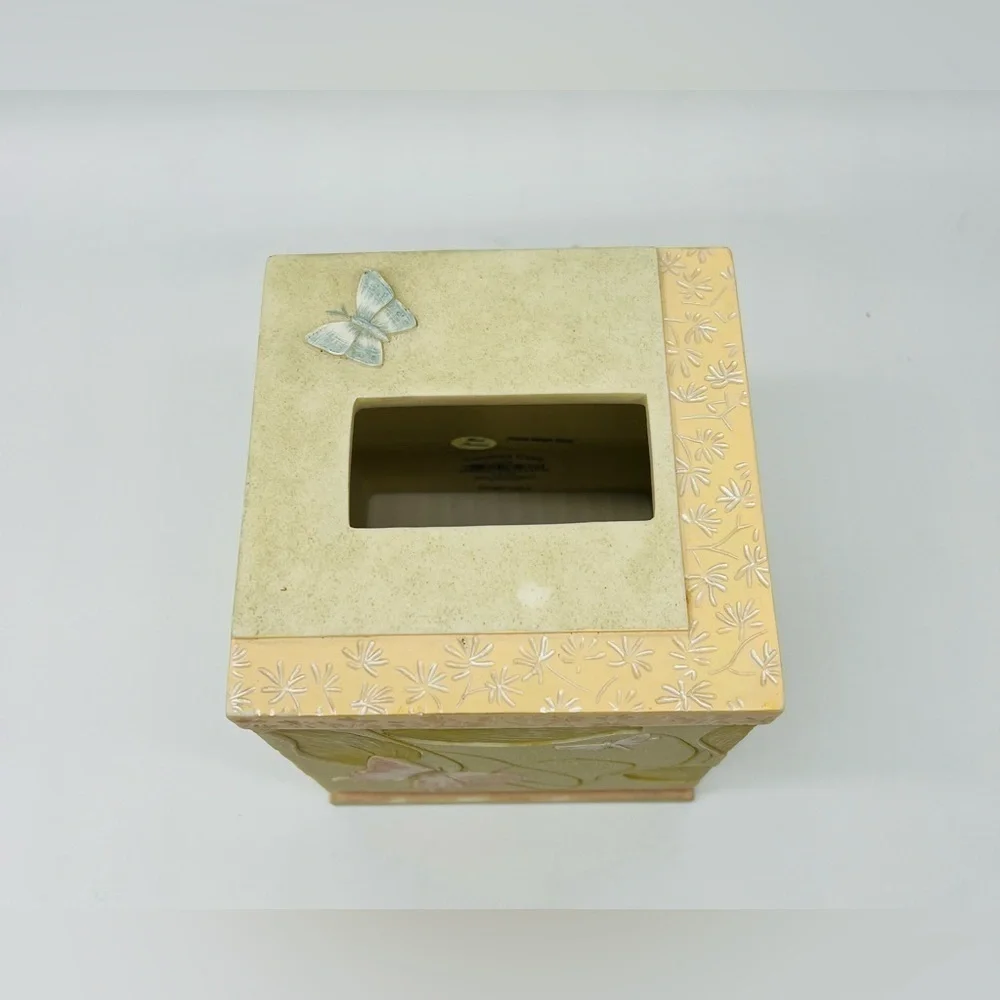 Charter Club hand painted tissue box with butterflies